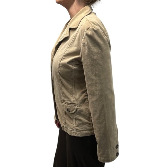 Fresh Produce Tan Corduroy Casual Career Business Blazer Jacket Women’s Large - Picture 6 of 11